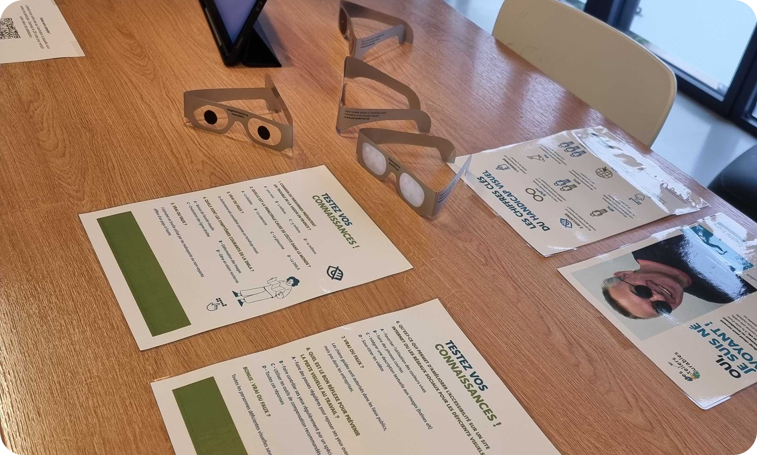 Lunettes de simulation et supports d'atelier
